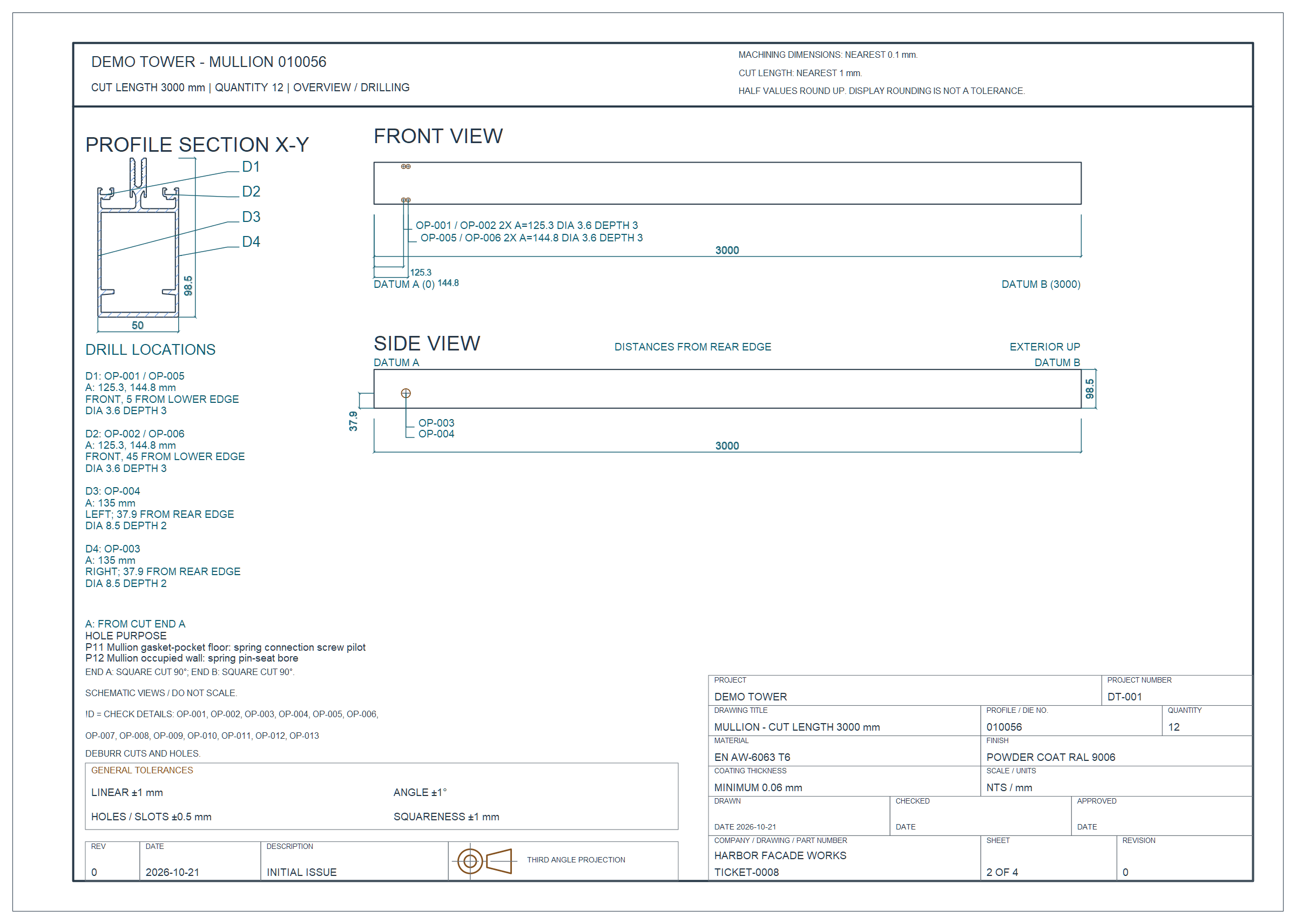 Mullion work order